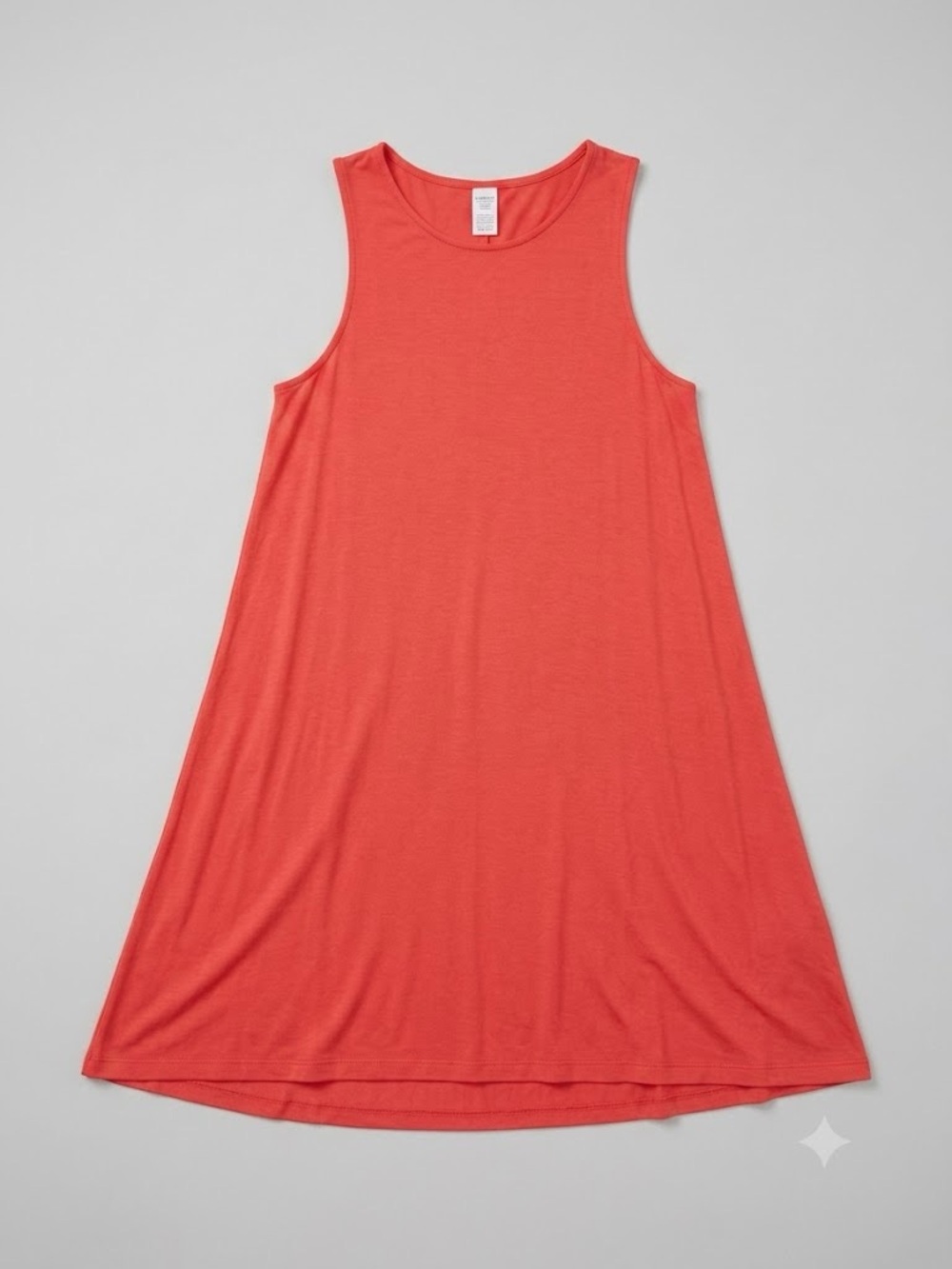 Old Navy Coral Orange Sleeveless Swing Tank Dress Rayon Stretch Womens Small